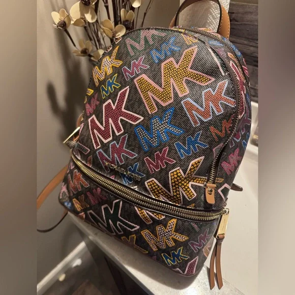 Michael Kors Multicolor Logo Backpack - Picture 3 of 8